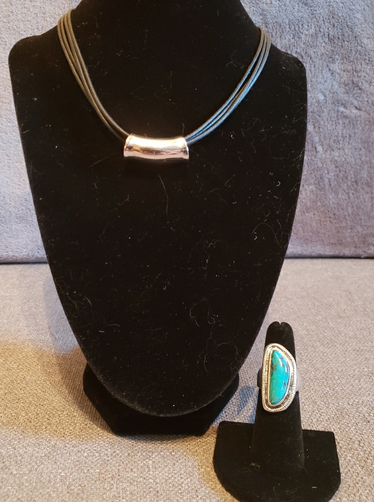 Silpada lot .925 turquoise ring & necklace
